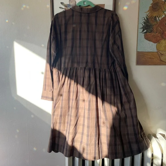 Everlane | Field Dress Black & Brown Plaid - Picture 4 of 5